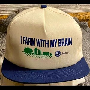 Vintage "I Farm With My Brain" SnapBack Hat